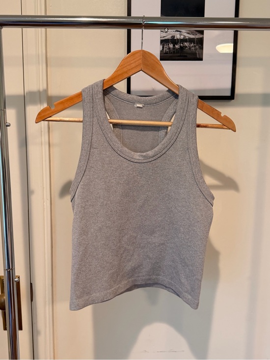 Tops - Classic Gray Ribbed Tank Top - Women's Casual Crop